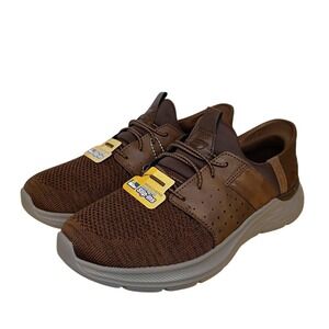 NEW Skeckers Vegan Slip-ins Garner Newick Dark Brown Shoes Mens 7.5 210803